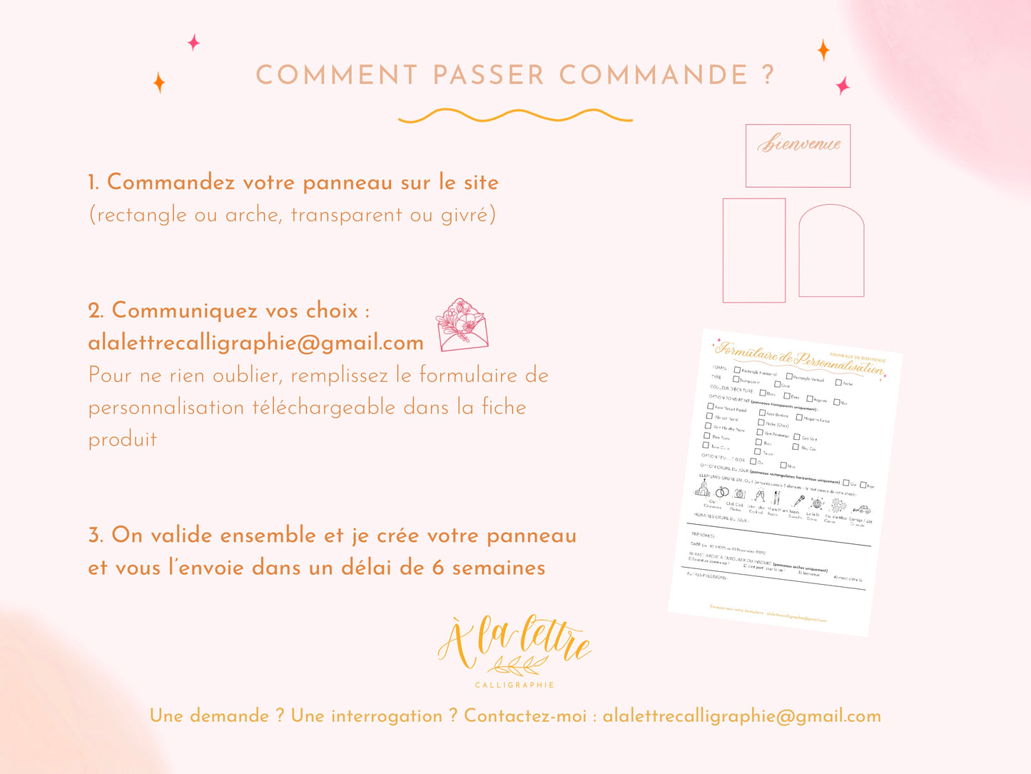 Panneau de Mariage Arche (Transparent, +Options)